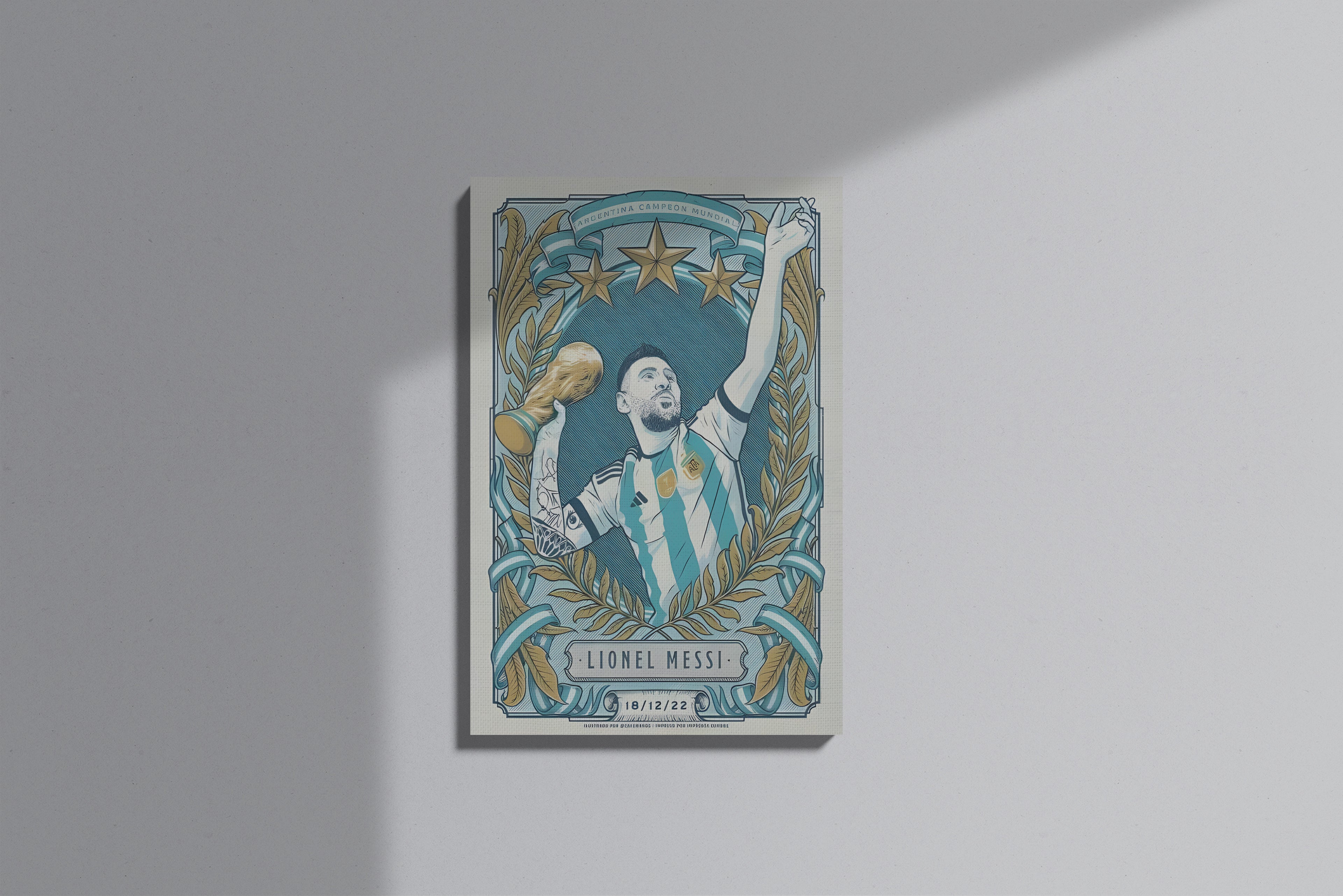 GeekCultcha Lionel Messi World Cup Themed Premium Canvas Painting