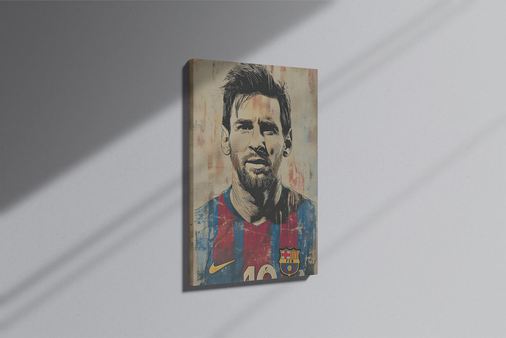 GeekCultcha FC Barcelona Lionel Messi Premium Canvas Print