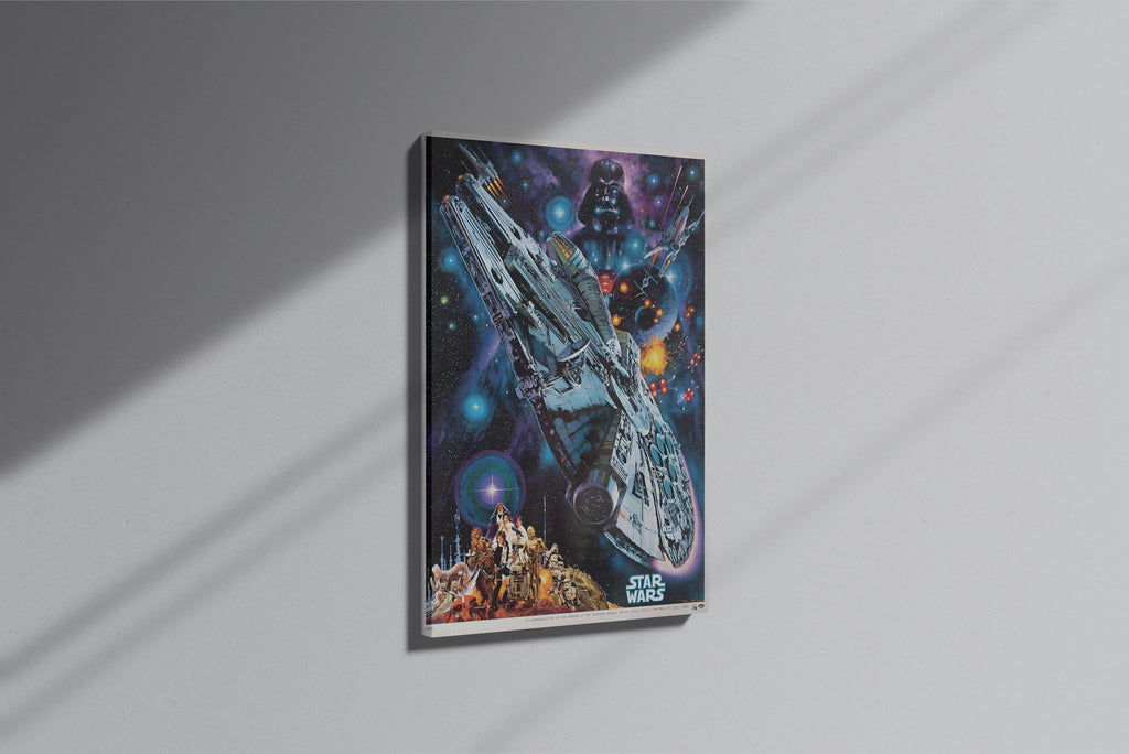 GeekCultcha Star Wars Millennium Falcon Premium Canvas Print Vintage Style