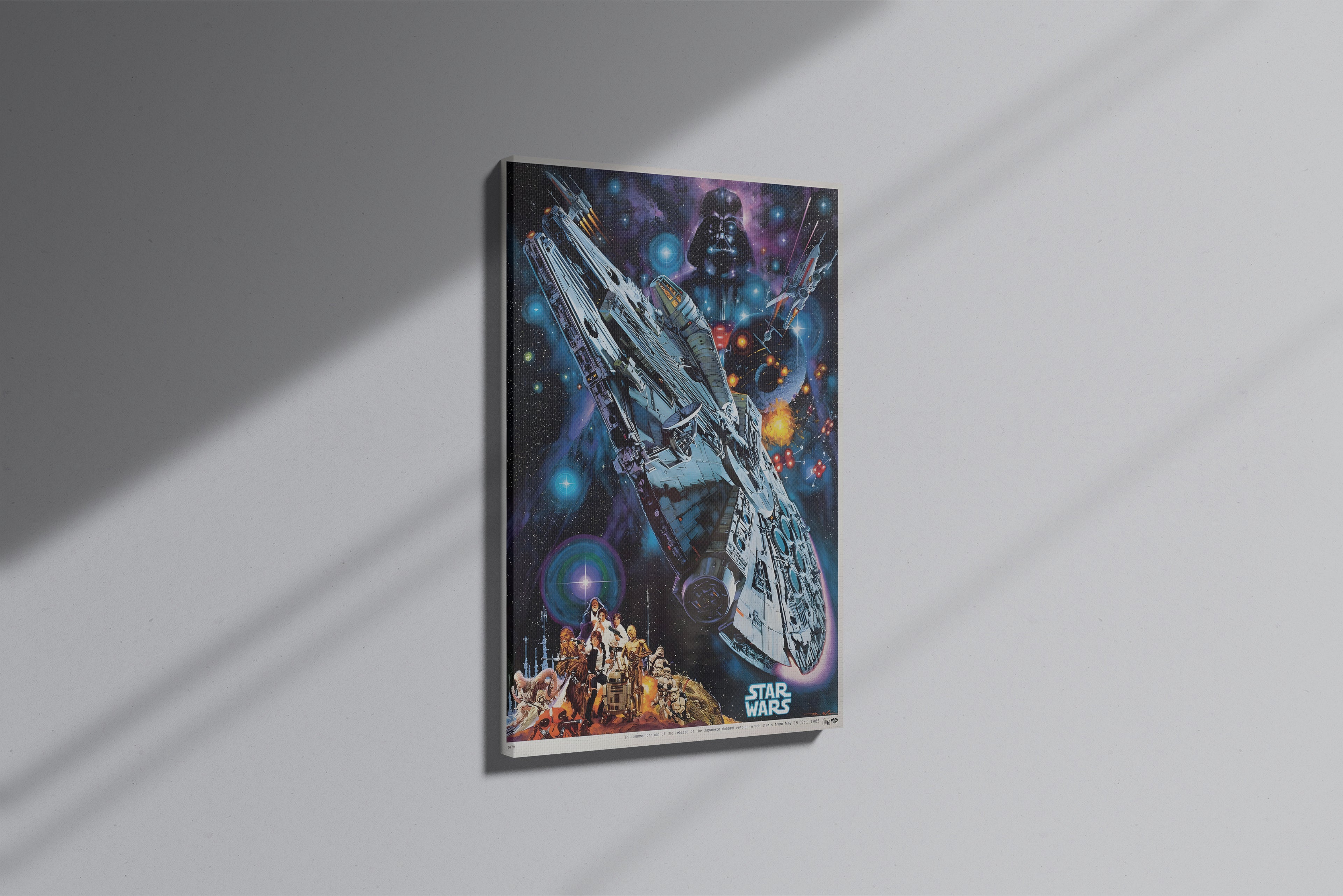 GeekCultcha Star Wars Millennium Falcon Premium Canvas Print Vintage Style