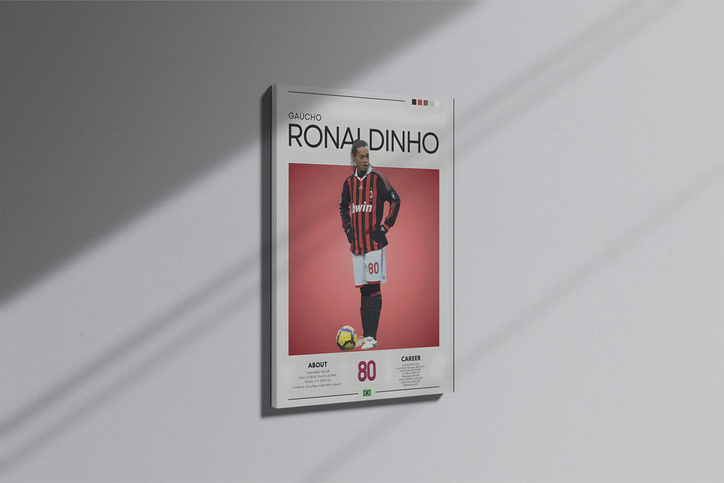 GeekCultcha AC Milan Ronaldinho Premium Canvas Print