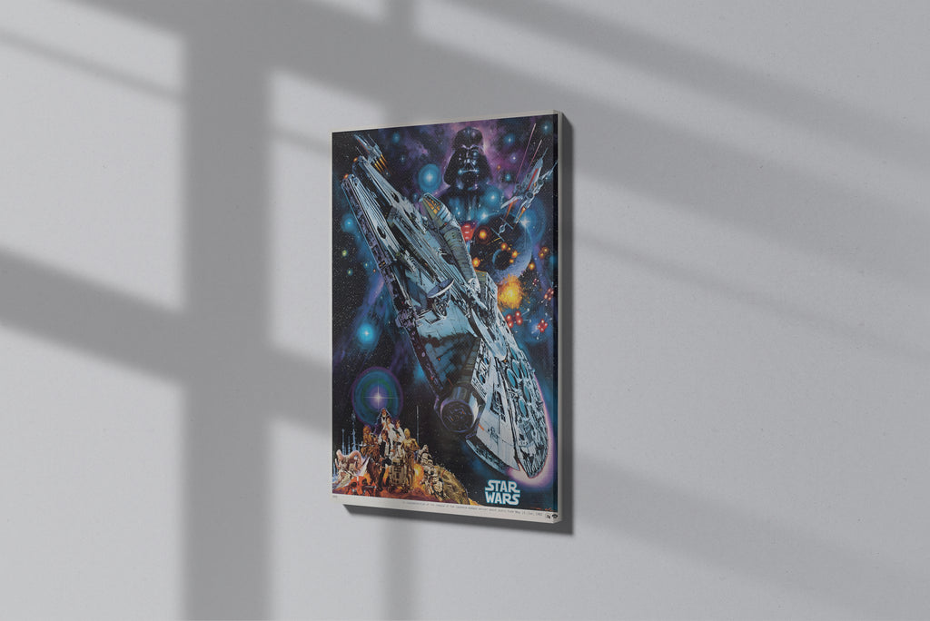 GeekCultcha Star Wars Millennium Falcon Premium Canvas Print Vintage Style