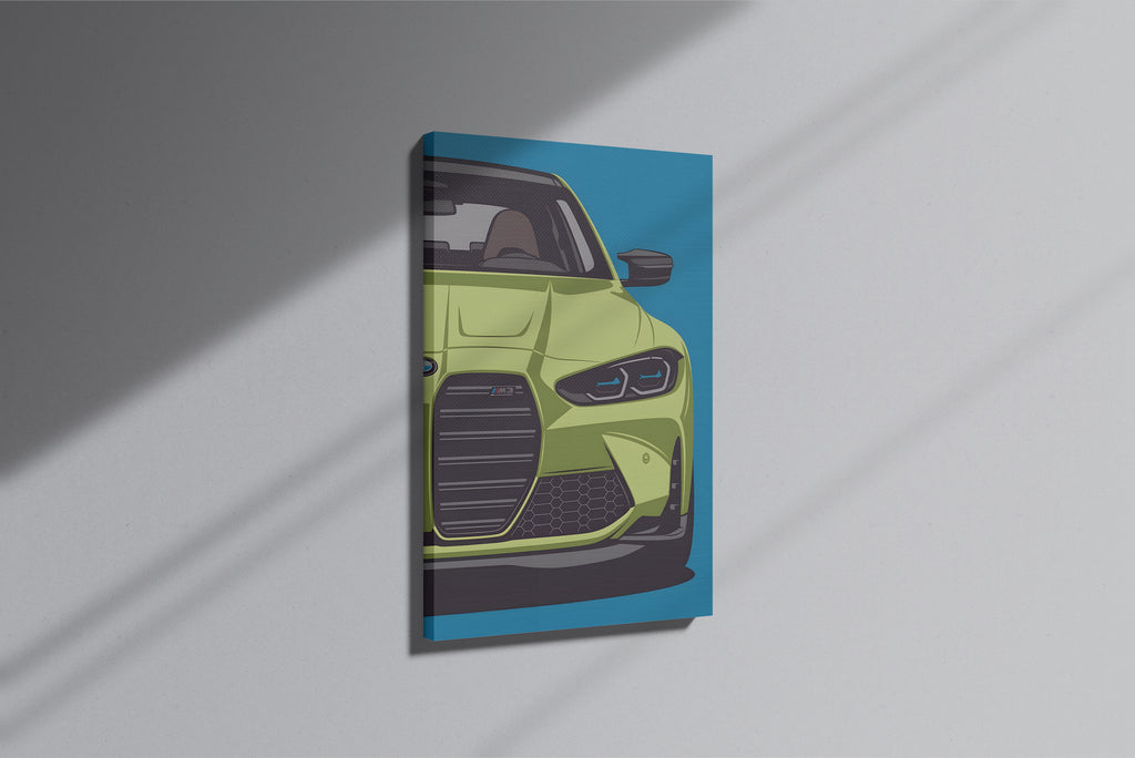 GeekCultcha BMW M3 Sports Car Premium Canvas Painting Modern Style