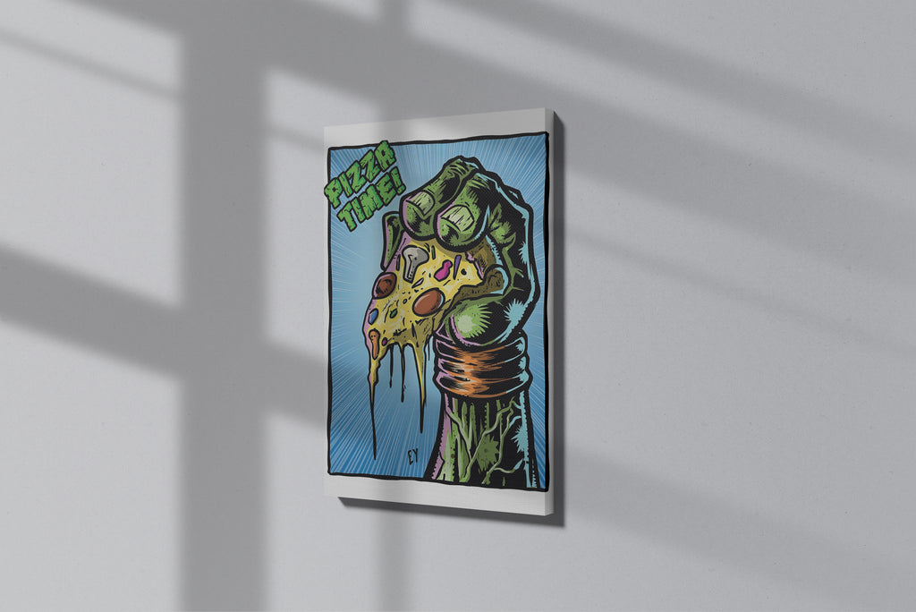GeekCultcha Teenage Mutant Ninja Turtles Pizza Time Premium Canvas Painting