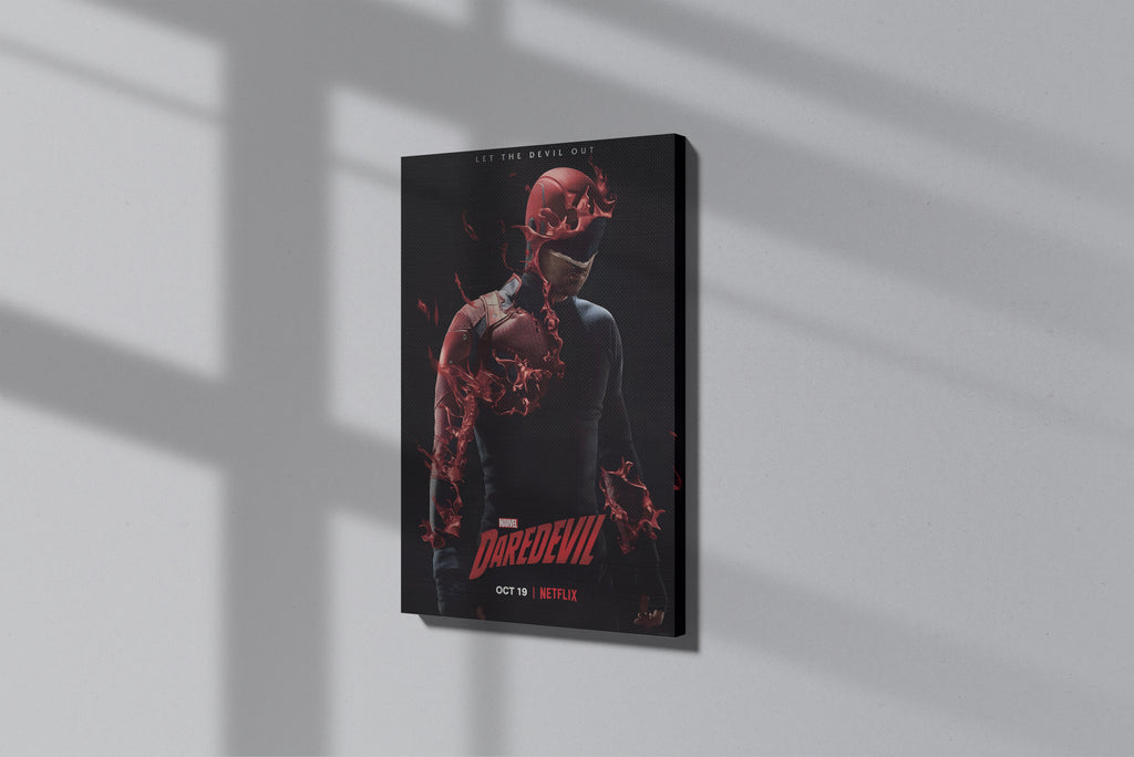 GeekCultcha Marvel Daredevil Premium Canvas Painting Red Style