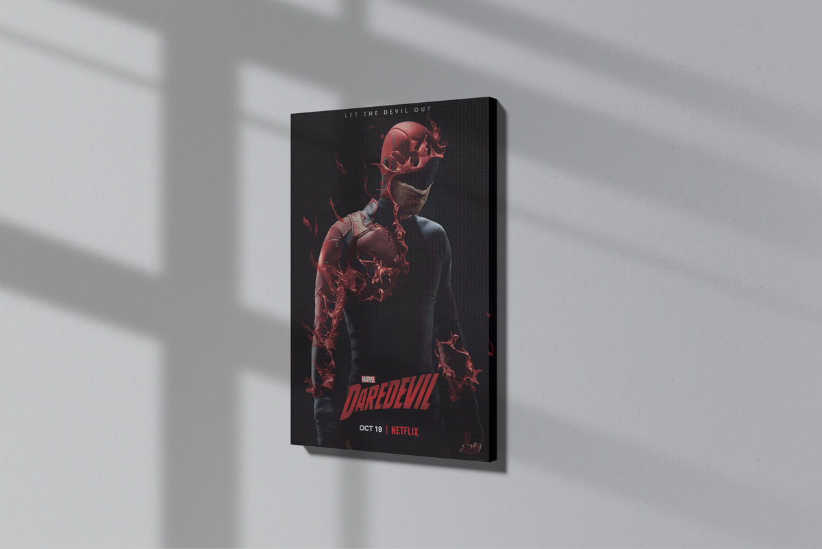 GeekCultcha Marvel Daredevil Premium Canvas Painting Red Style
