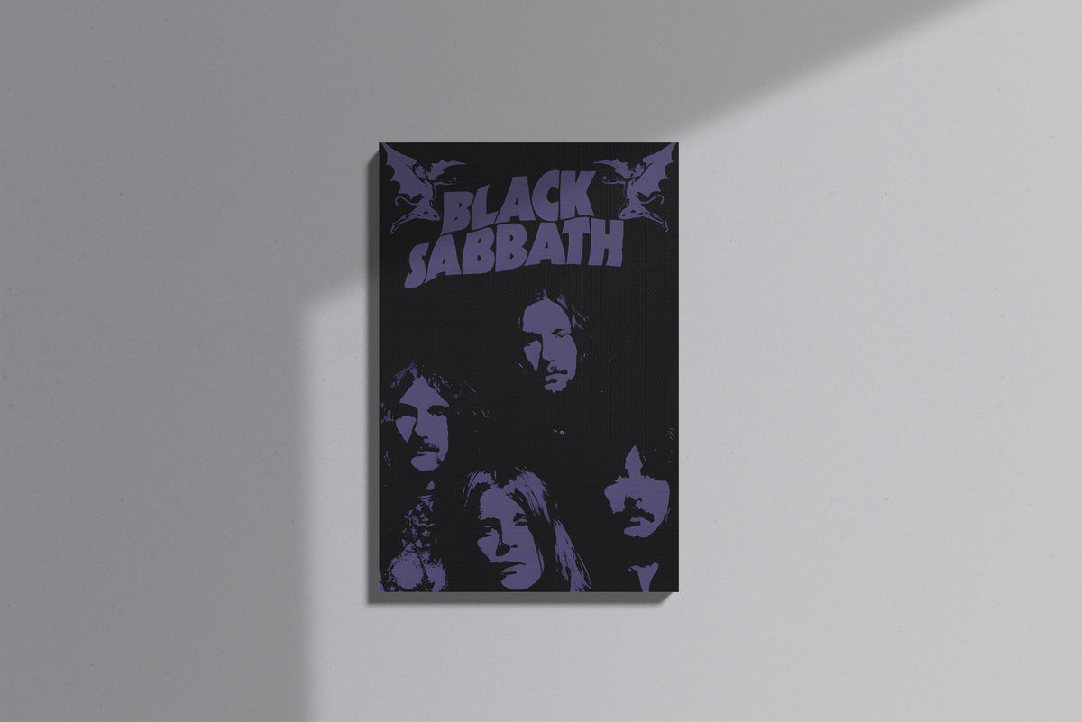 GeekCultcha Black Sabbath Premium Canvas Print Retro Style