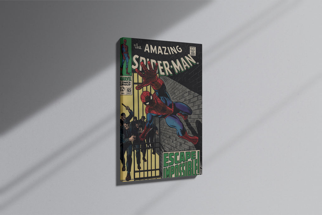 GeekCultcha Marvel Spider-Man Premium Canvas Painting Vintage Style