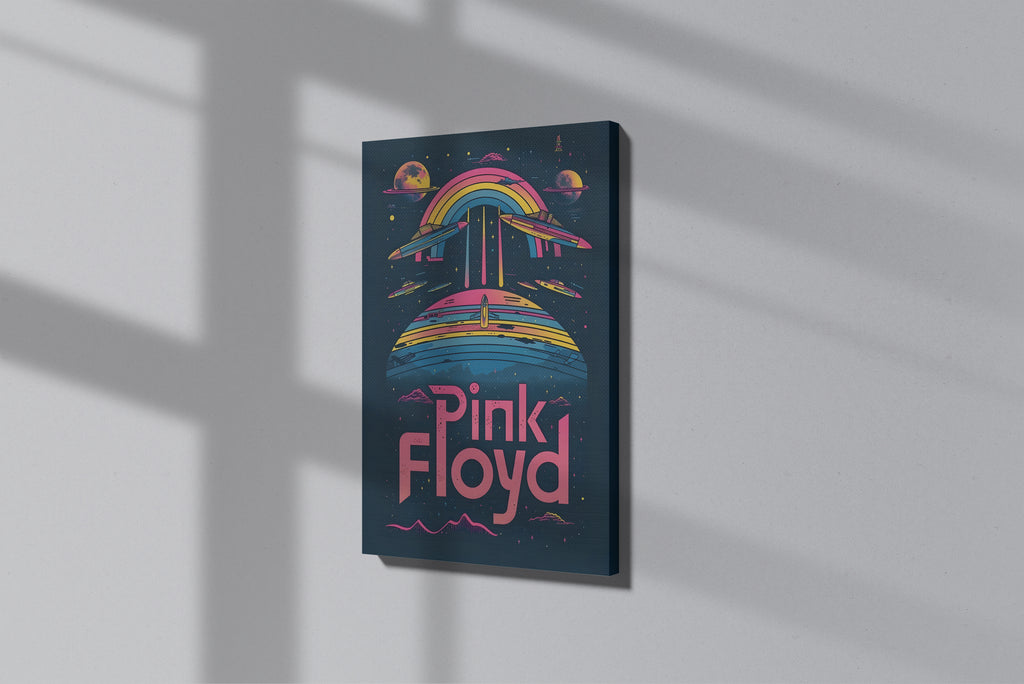 GeekCultcha Pink Floyd Space Themed Premium Canvas Painting