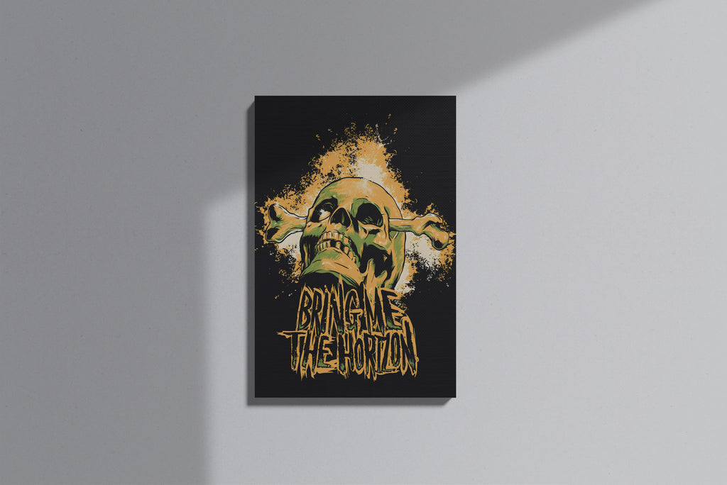 GeekCultcha Bring Me The Horizon Premium Canvas Painting with Skull Design