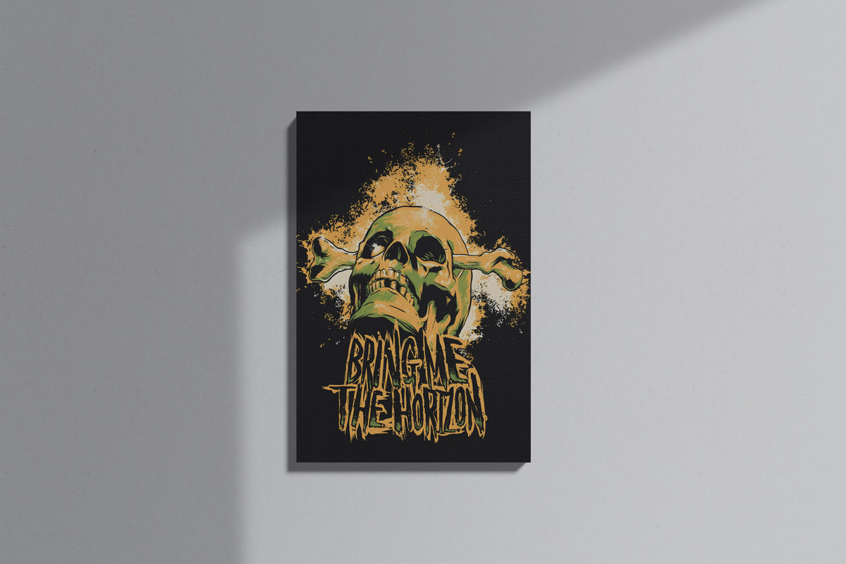 GeekCultcha Bring Me The Horizon Premium Canvas Painting with Skull Design
