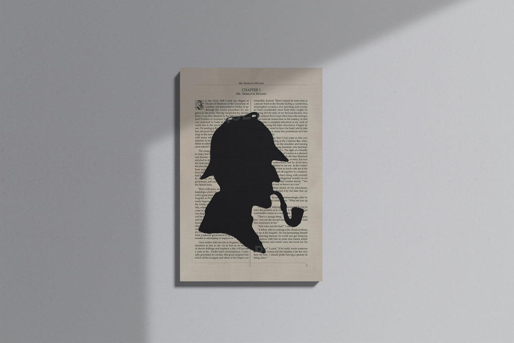 GeekCultcha Sherlock Holmes Silhouette Premium Canvas Painting
