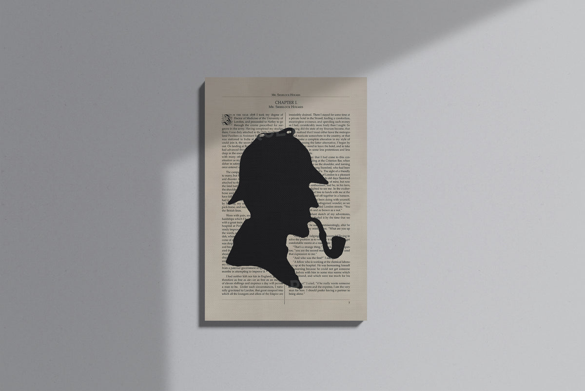 GeekCultcha Sherlock Holmes Silhouette Premium Canvas Painting