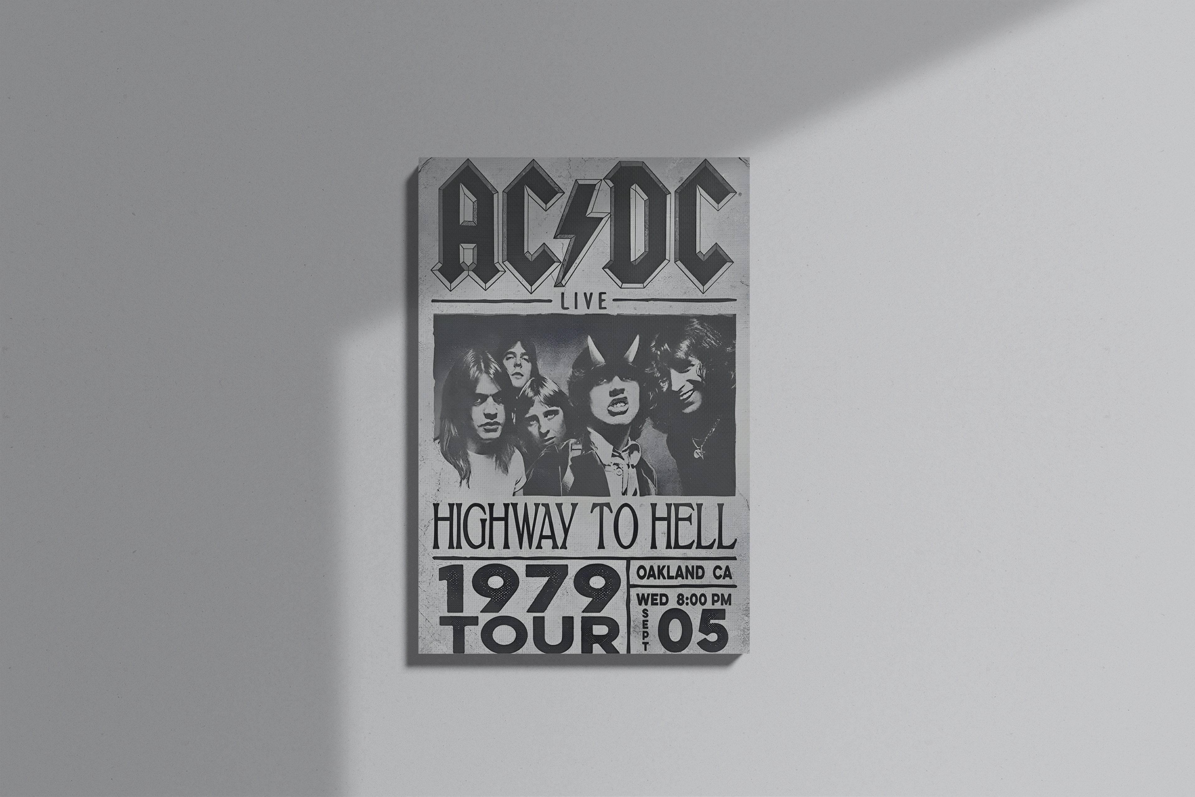 GeekCultcha AC/DC Highway to Hell 1979 Tour Premium Canvas Print