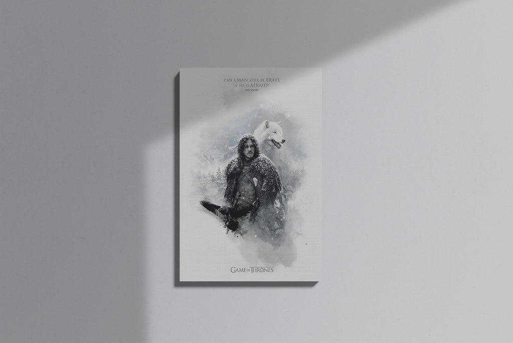 GeekCultcha Game of Thrones Jon Snow Premium Canvas Painting Winter Style