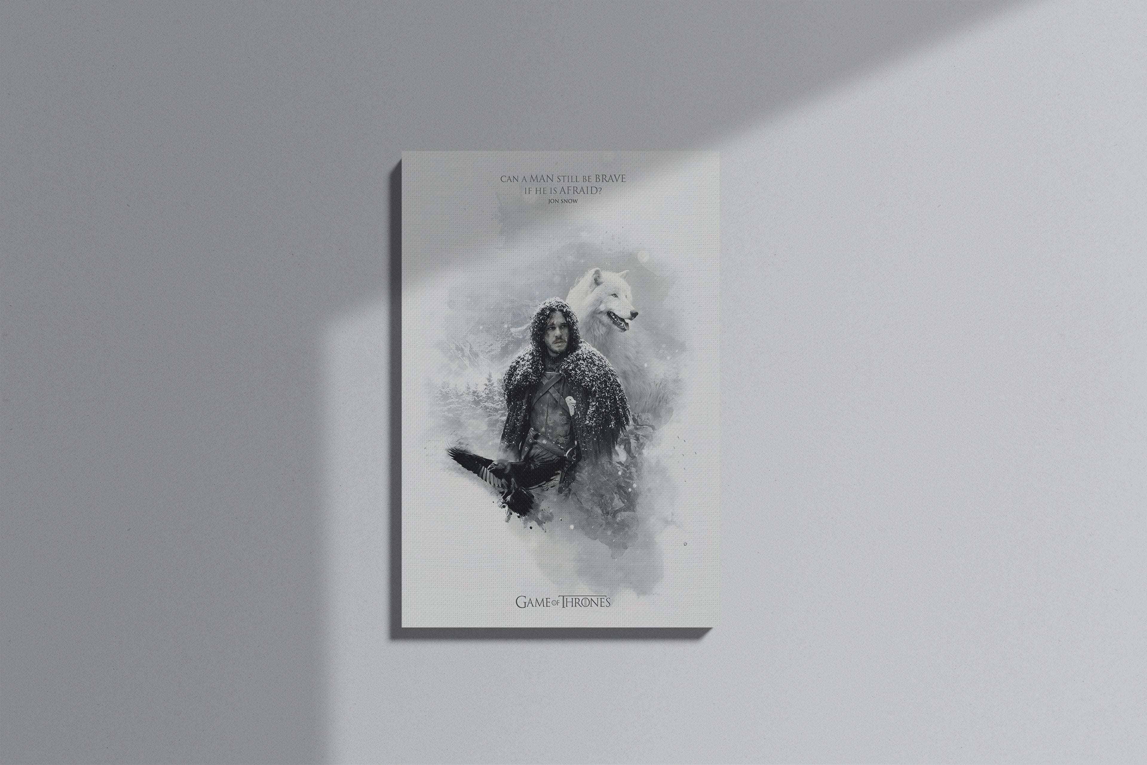 GeekCultcha Game of Thrones Jon Snow Premium Canvas Painting Winter Style