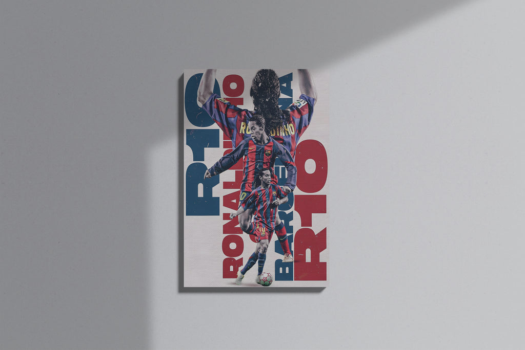 GeekCultcha FC Barcelona Ronaldinho Premium Canvas Print