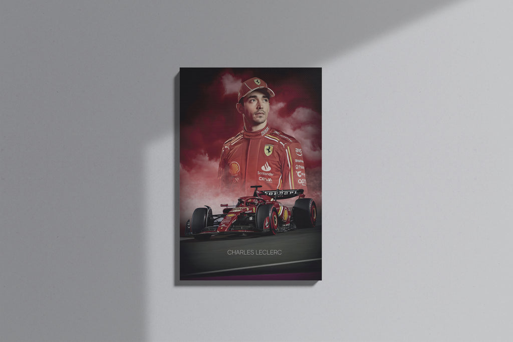 GeekCultcha Ferrari Charles Leclerc Premium Canvas Print