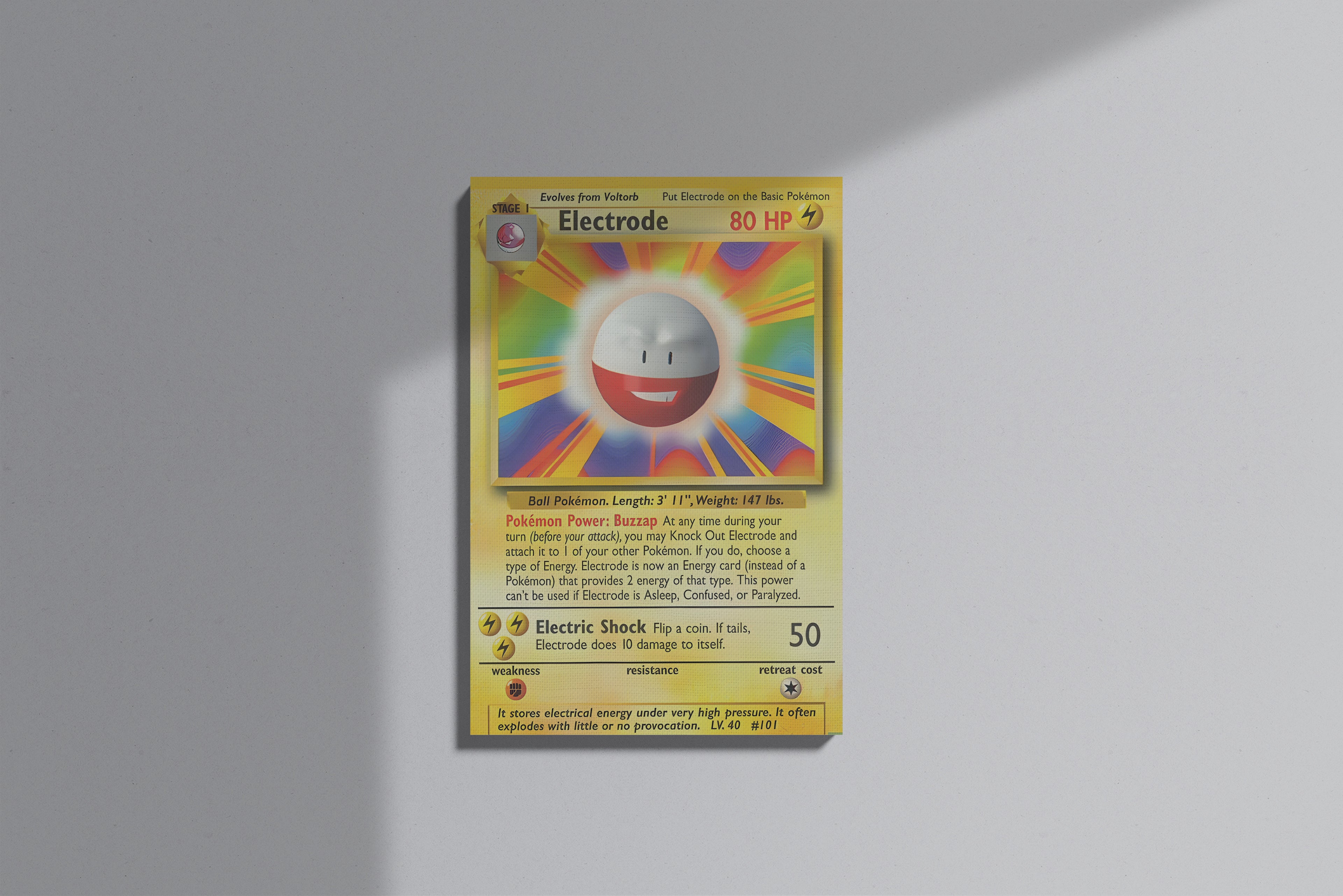 GeekCultcha Pokémon Electrode Premium Canvas Painting Colorful Style