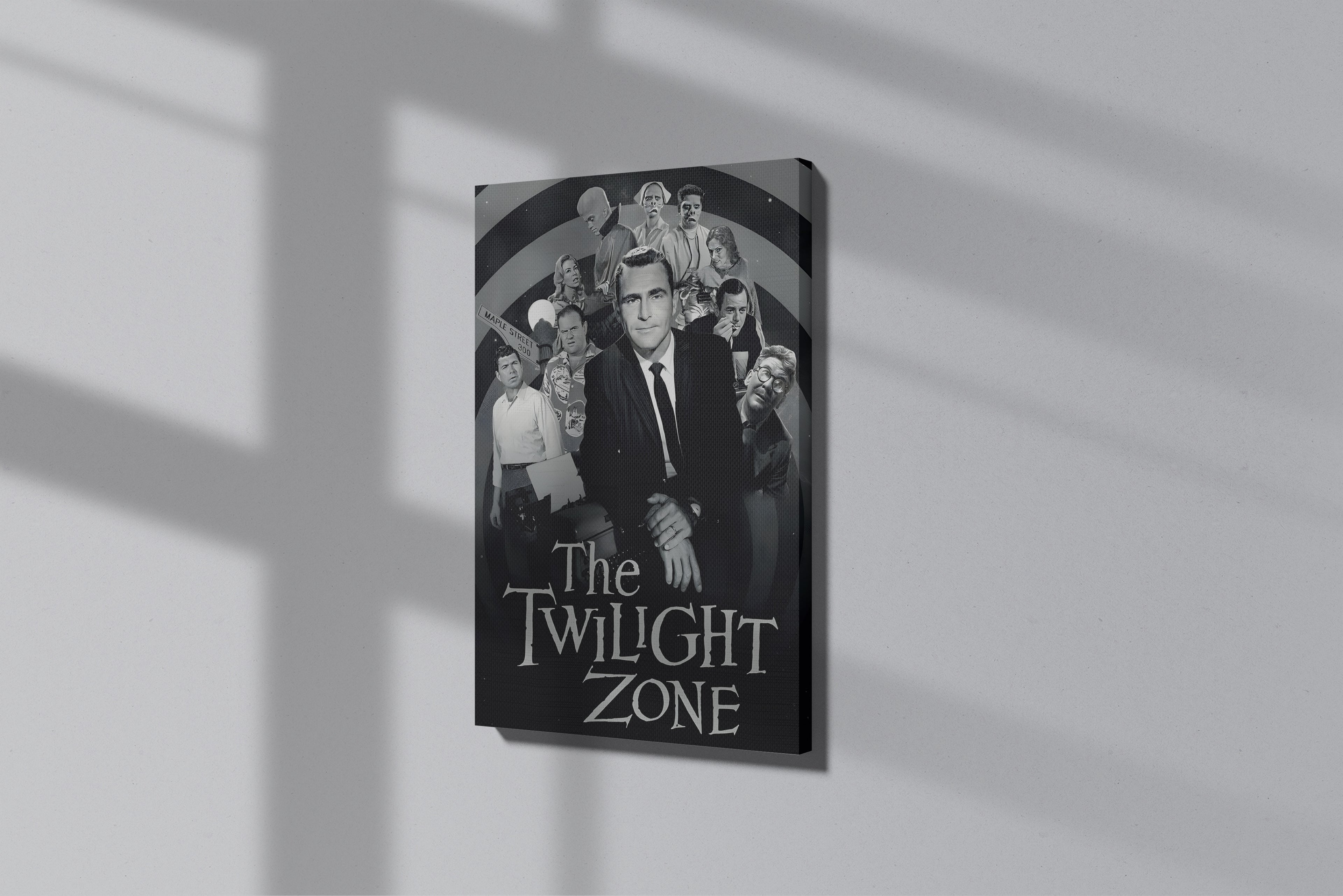 GeekCultcha Premium Canvas Painting with Classic Twilight Zone Poster Design