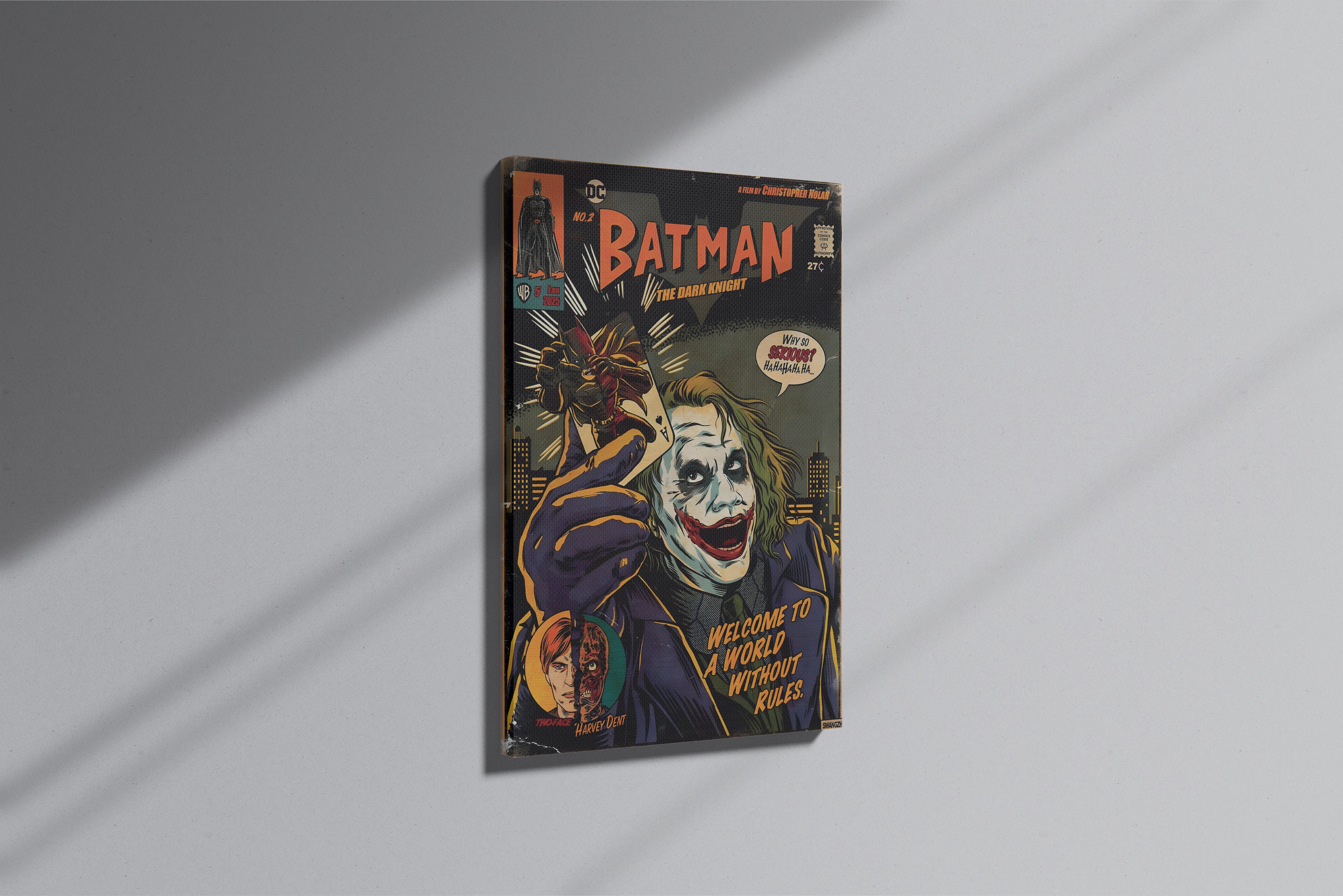 GeekCultcha DC Comics Joker and Batman Premium Canvas Print