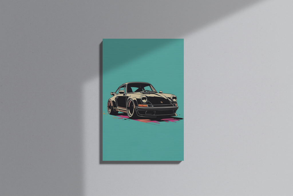 GeekCultcha Porsche Retro Style Premium Canvas Print