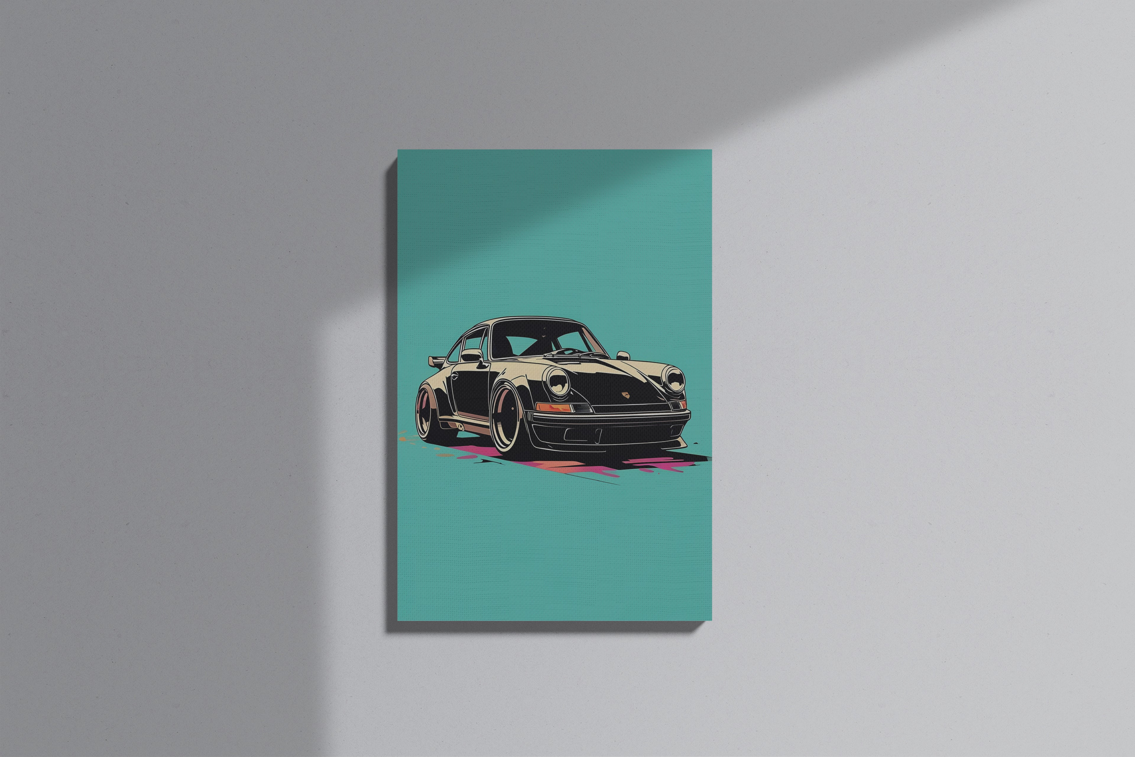 GeekCultcha Porsche Retro Style Premium Canvas Print