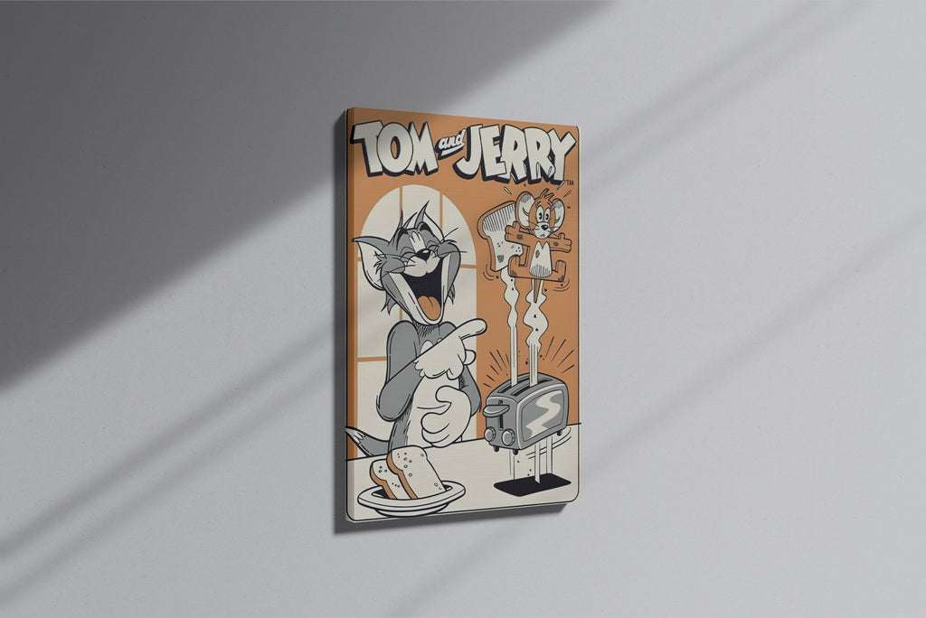 GeekCultcha Tom and Jerry Cartoon Themed Premium Canvas Painting
