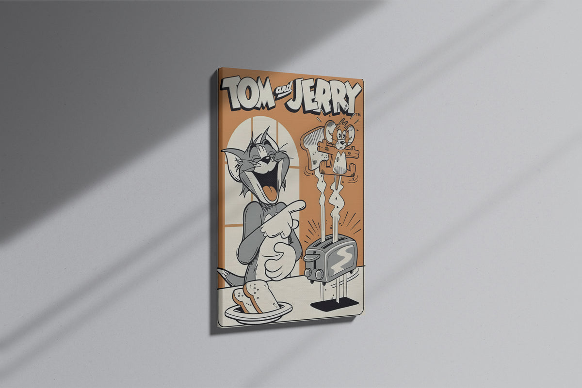 GeekCultcha Tom and Jerry Cartoon Themed Premium Canvas Painting