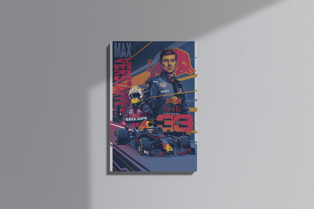 GeekCultcha Red Bull Racing Max Verstappen Premium Canvas Print