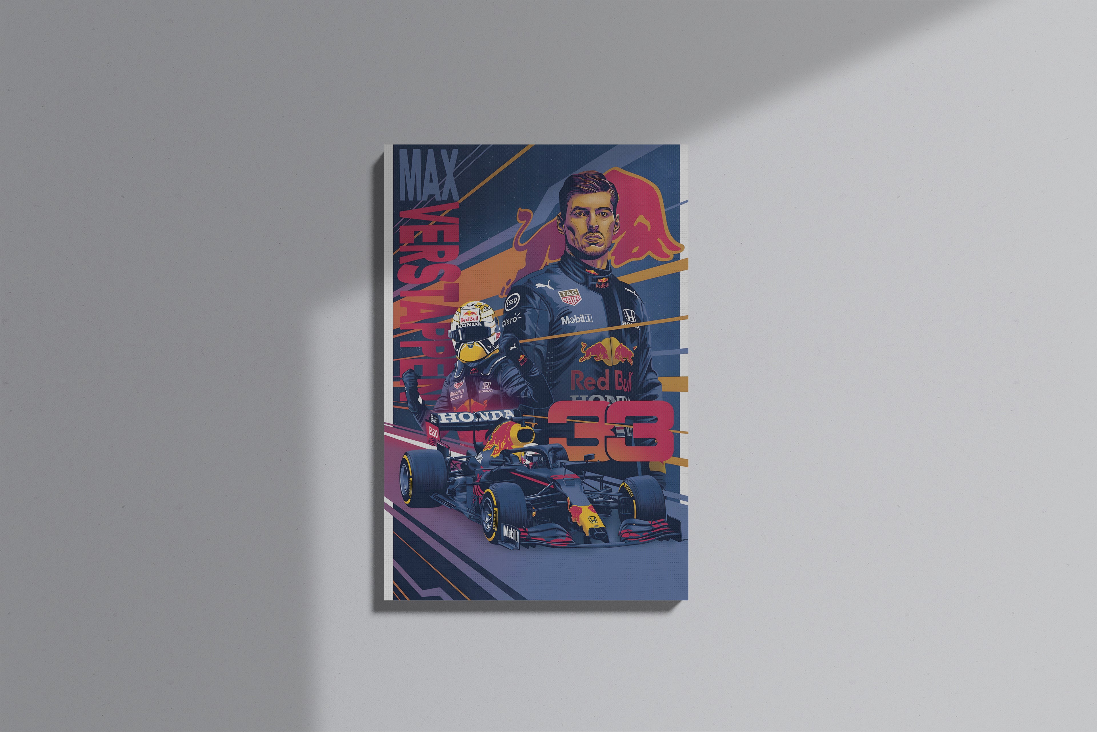 GeekCultcha Red Bull Racing Max Verstappen Premium Canvas Print