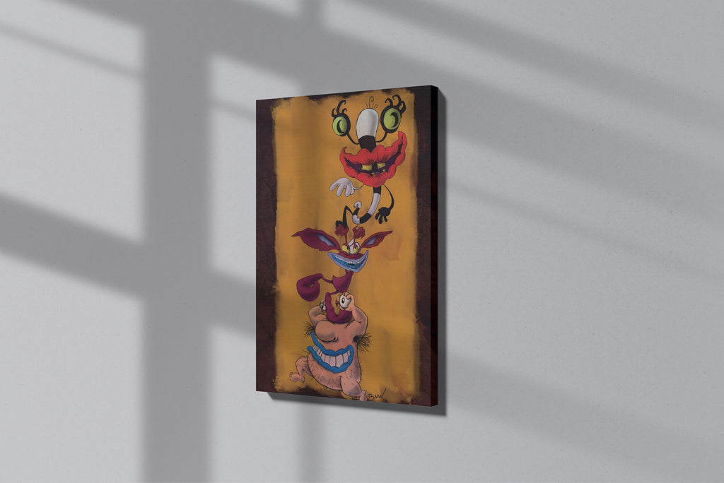 GeekCultcha Aaahh!!! Real Monsters Ickis, Krumm and Oblina Premium Canvas Print