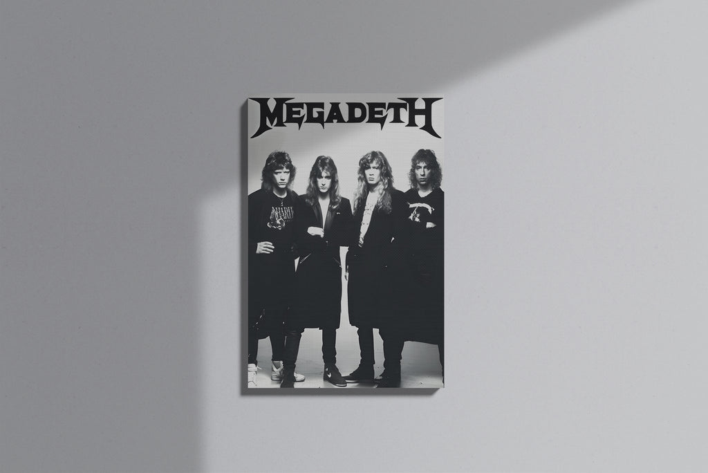 GeekCultcha Megadeth Group Photo Premium Canvas Print