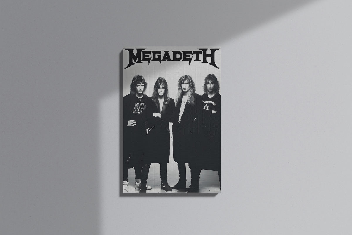 GeekCultcha Megadeth Group Photo Premium Canvas Print