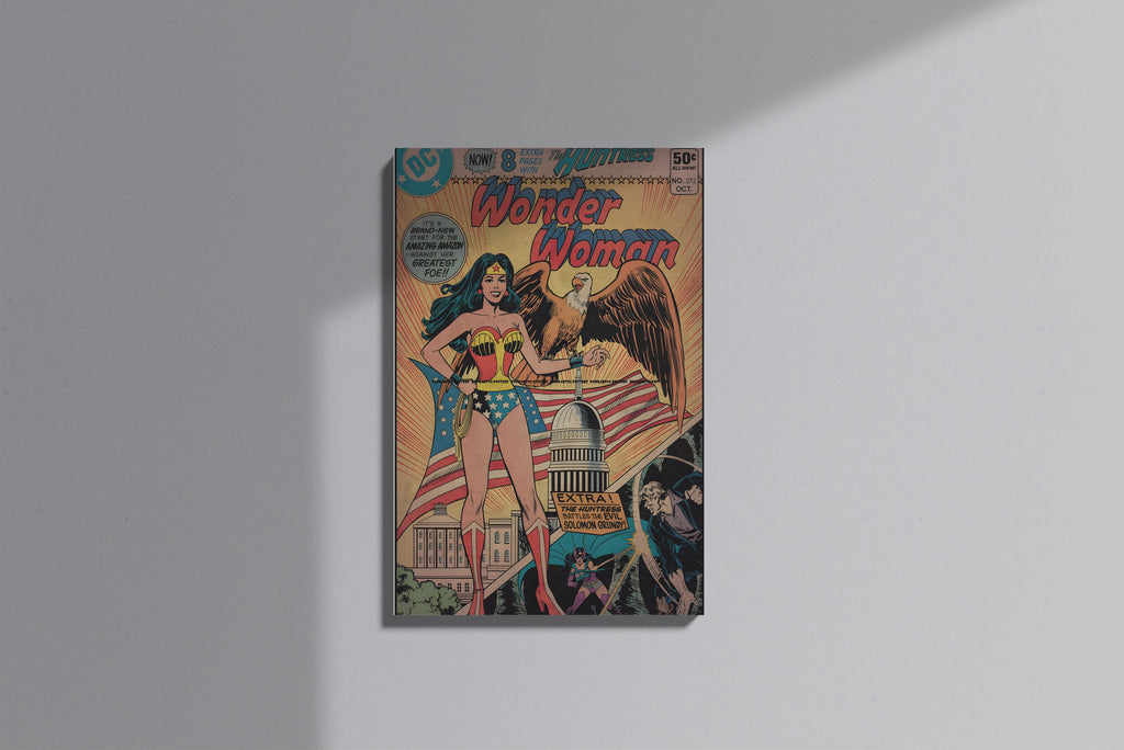 GeekCultcha DC Comics Wonder Woman Premium Canvas Print Vintage Style