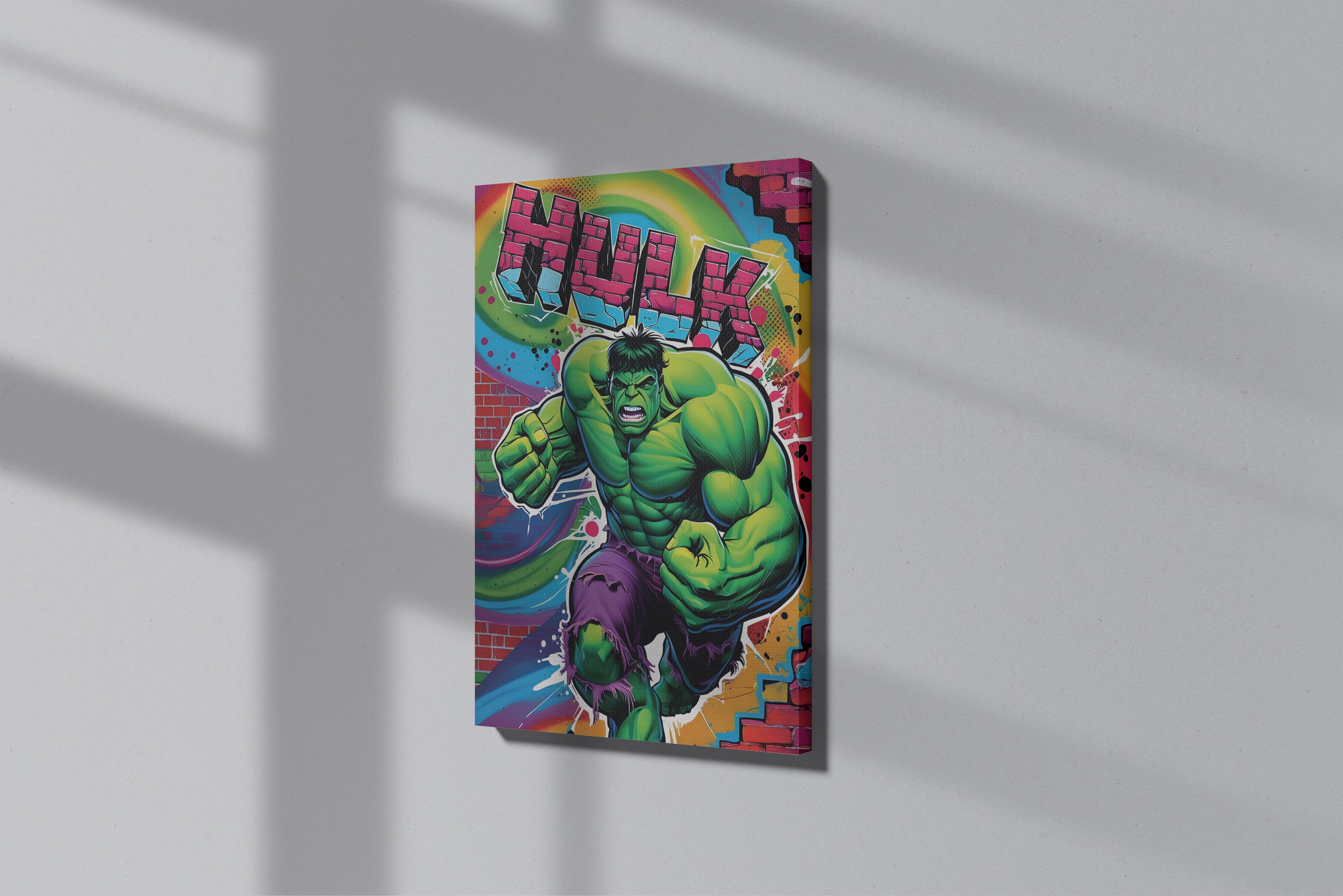 GeekCultcha Marvel Hulk Premium Canvas Painting Comic Book Style