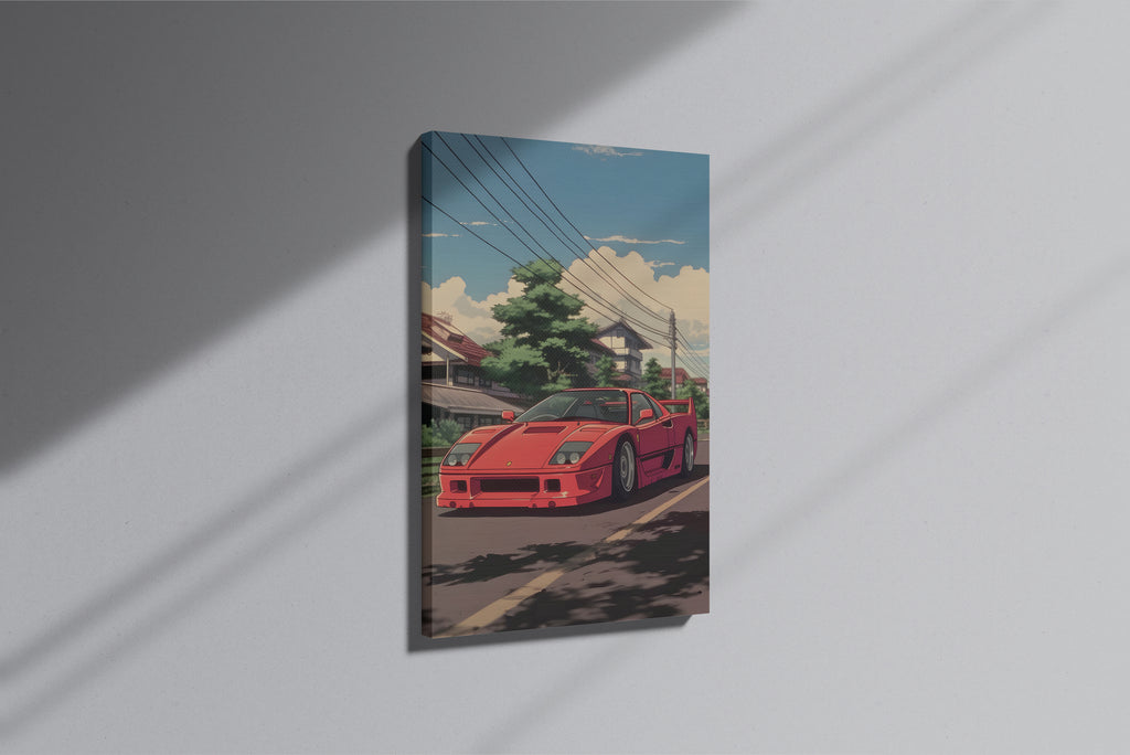 GeekCultcha Anime Ferrari Themed Premium Canvas Painting