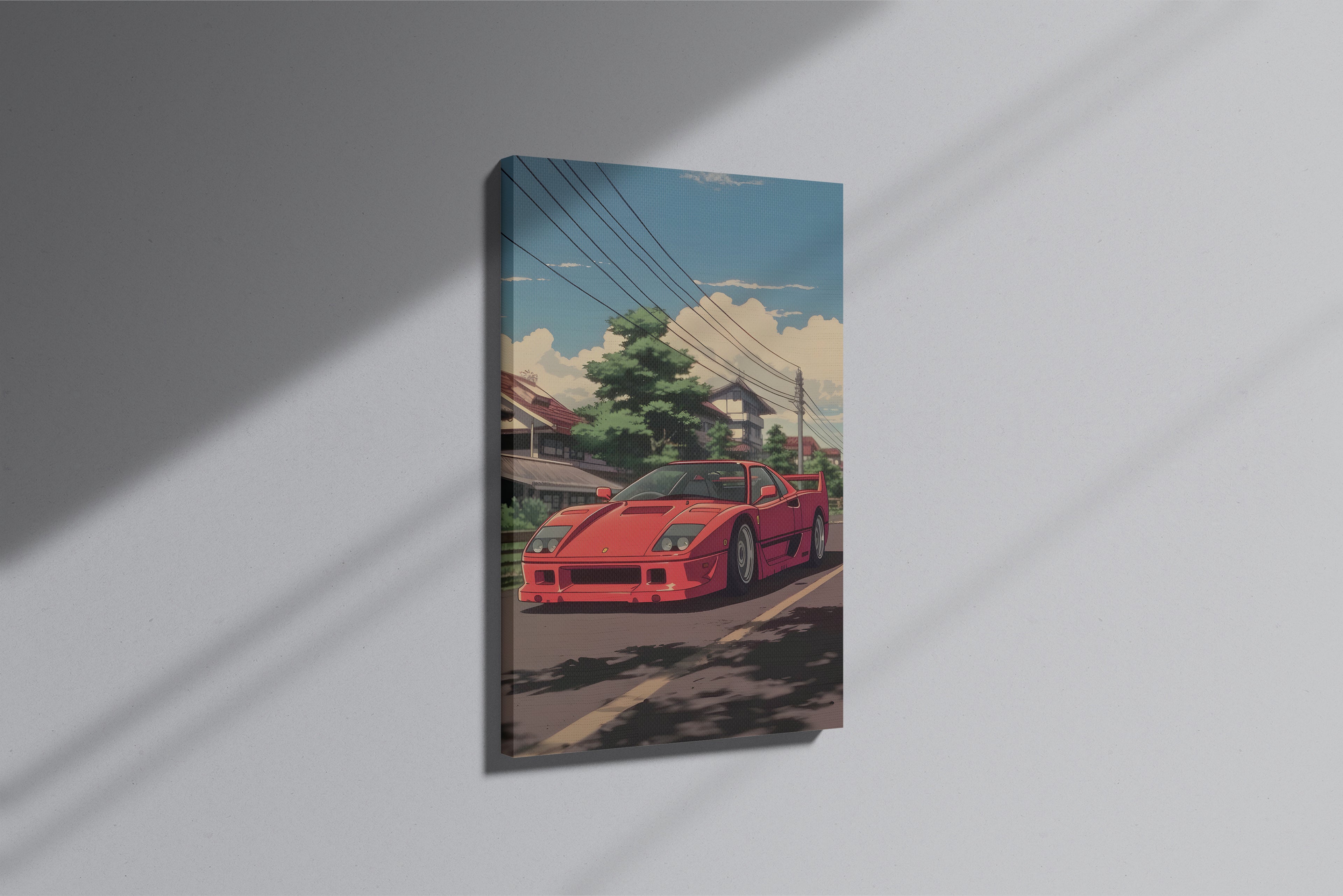 GeekCultcha Anime Ferrari Themed Premium Canvas Painting
