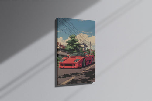 GeekCultcha Anime Ferrari Themed Premium Canvas Painting