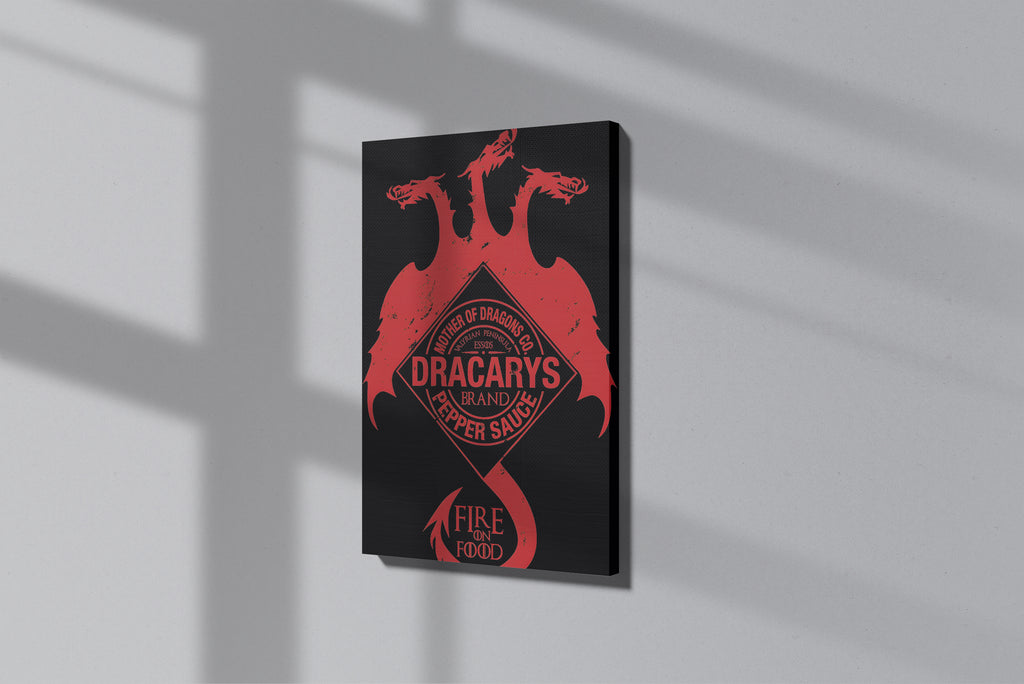 GeekCultcha Game of Thrones Dracarys Themed Premium Canvas Print