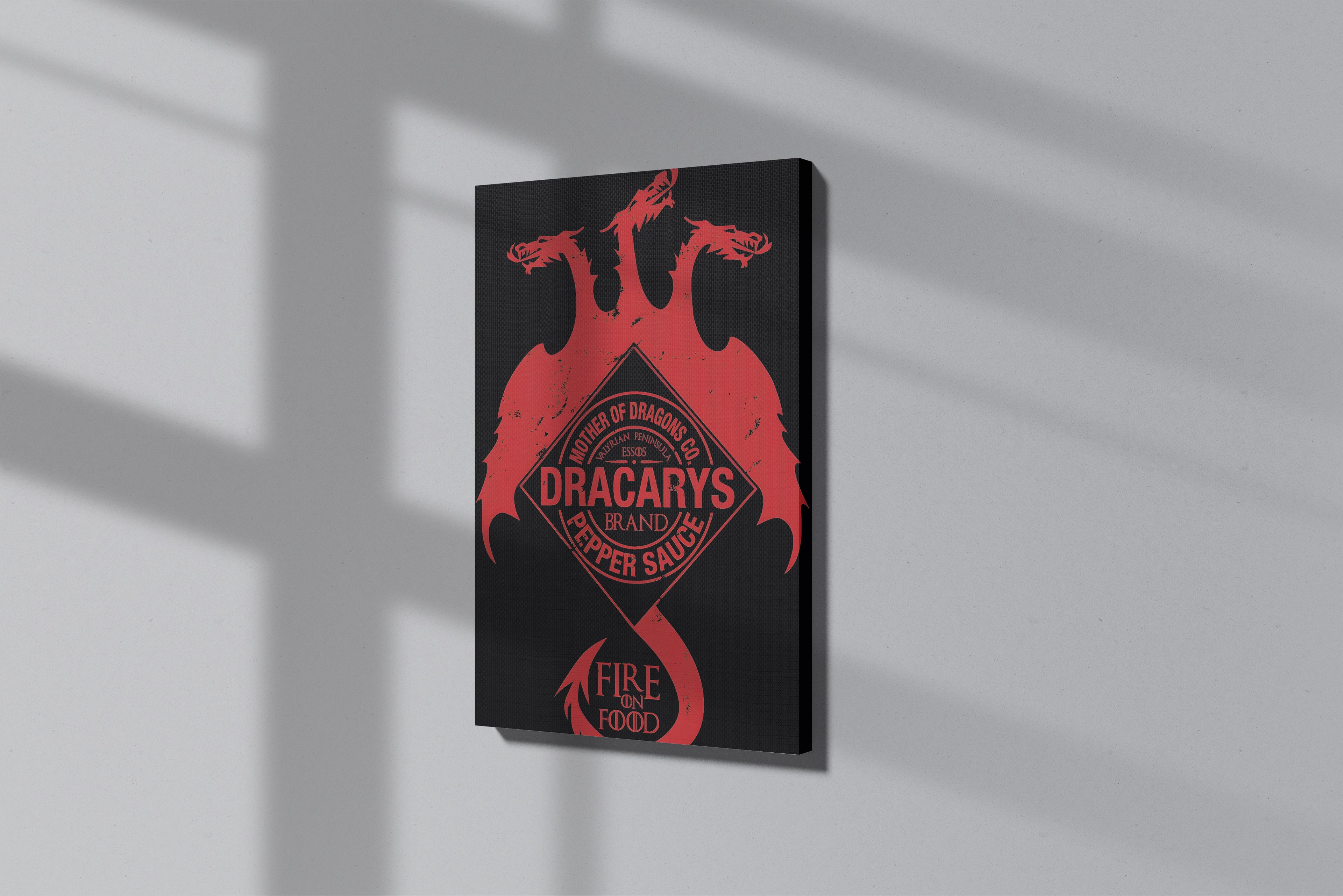 GeekCultcha Game of Thrones Dracarys Themed Premium Canvas Print