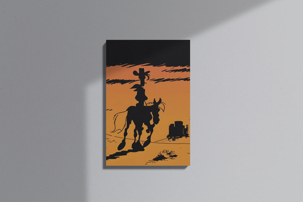 GeekCultcha Lucky Luke Western Silhouette Premium Canvas Print