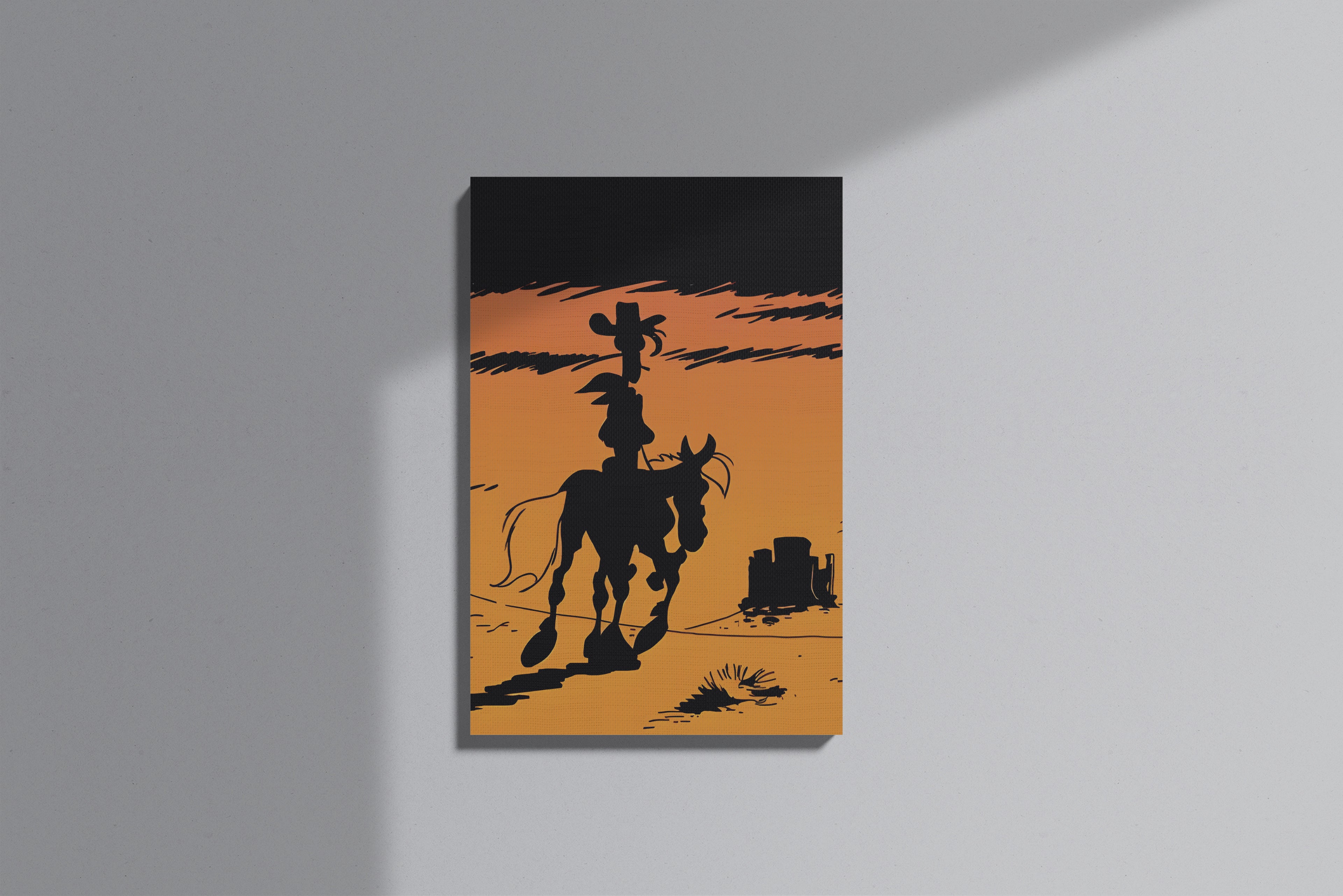 GeekCultcha Lucky Luke Western Silhouette Premium Canvas Print