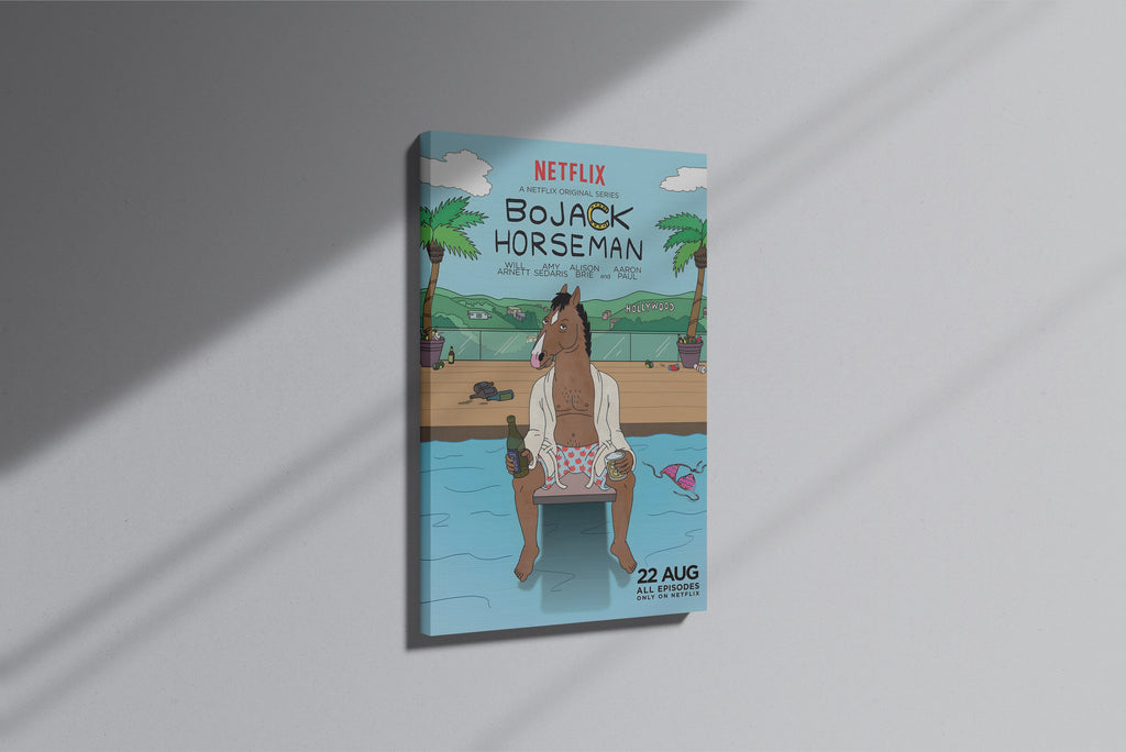 GeekCultcha BoJack Horseman Premium Canvas Painting Poolside Style