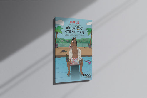 GeekCultcha BoJack Horseman Premium Canvas Painting Poolside Style