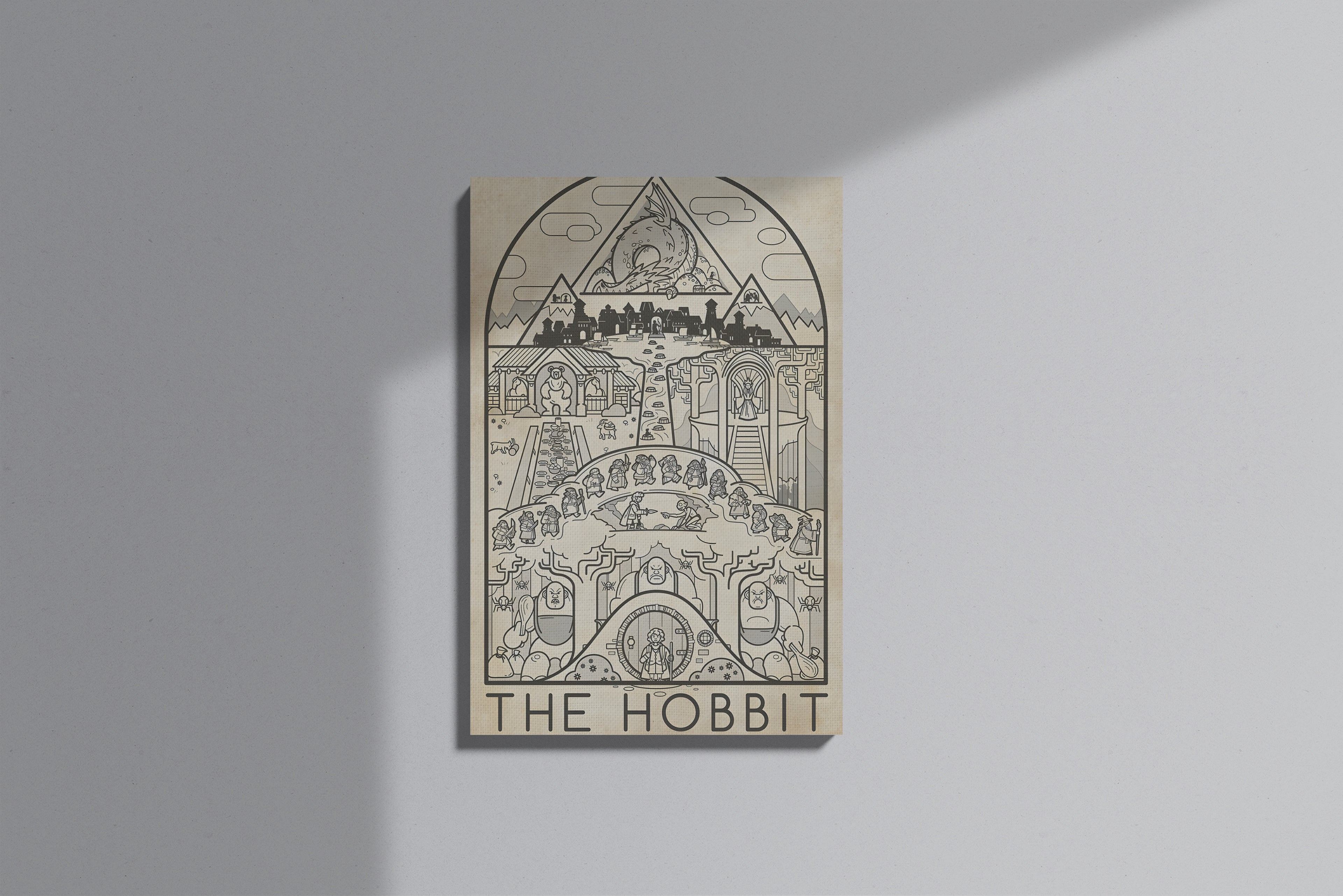 GeekCultcha The Hobbit Scene Premium Canvas Print