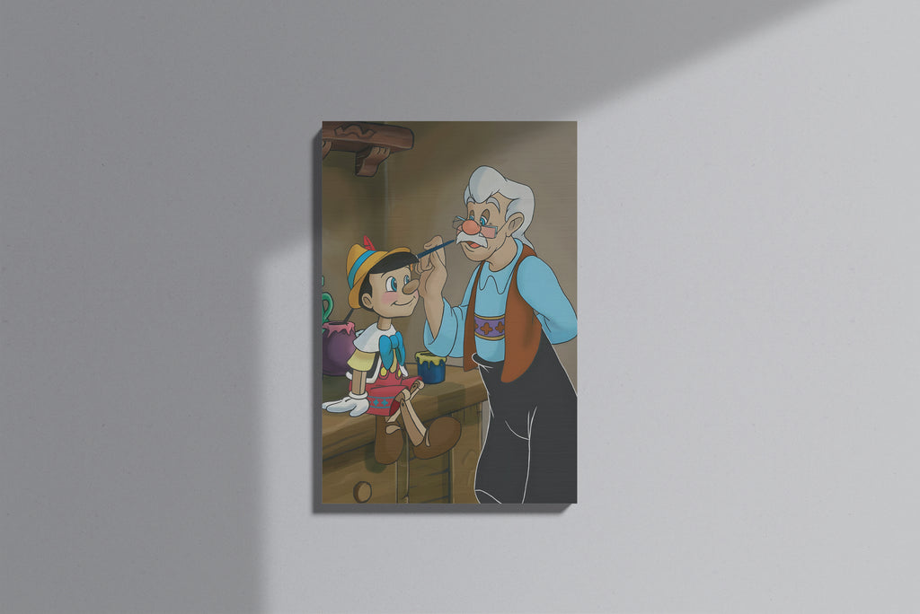 GeekCultcha Disney Pinocchio and Gepetto Premium Canvas Print
