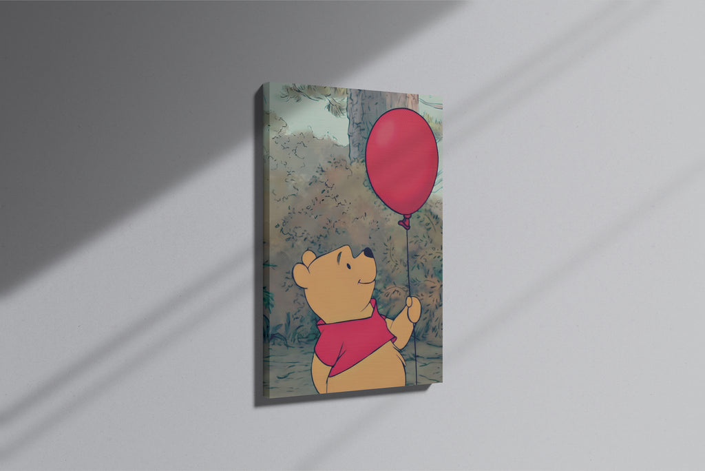 GeekCultcha Winnie the Pooh Balloon Themed Premium Canvas Print