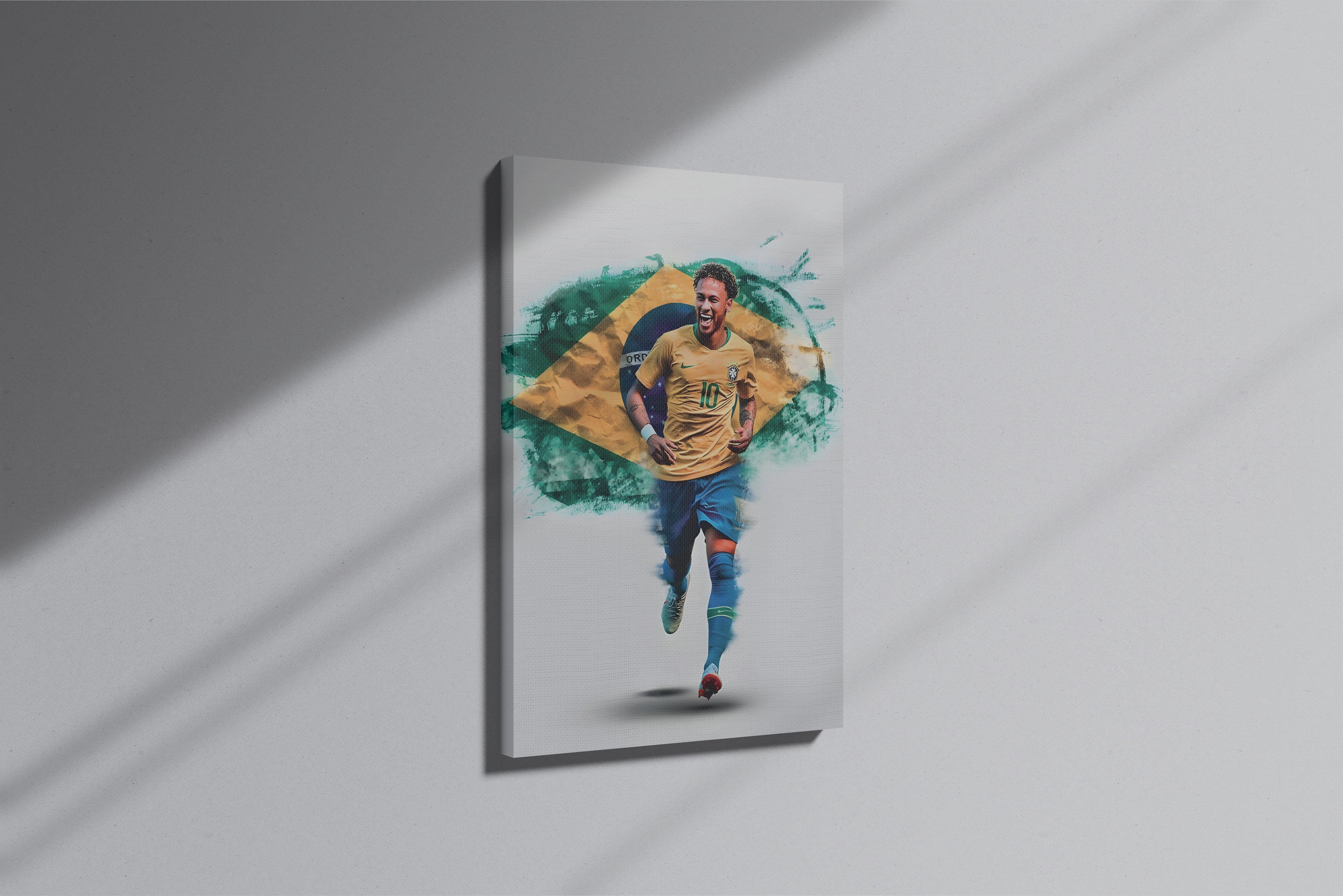 GeekCultcha Brazil Football Neymar Premium Canvas Painting