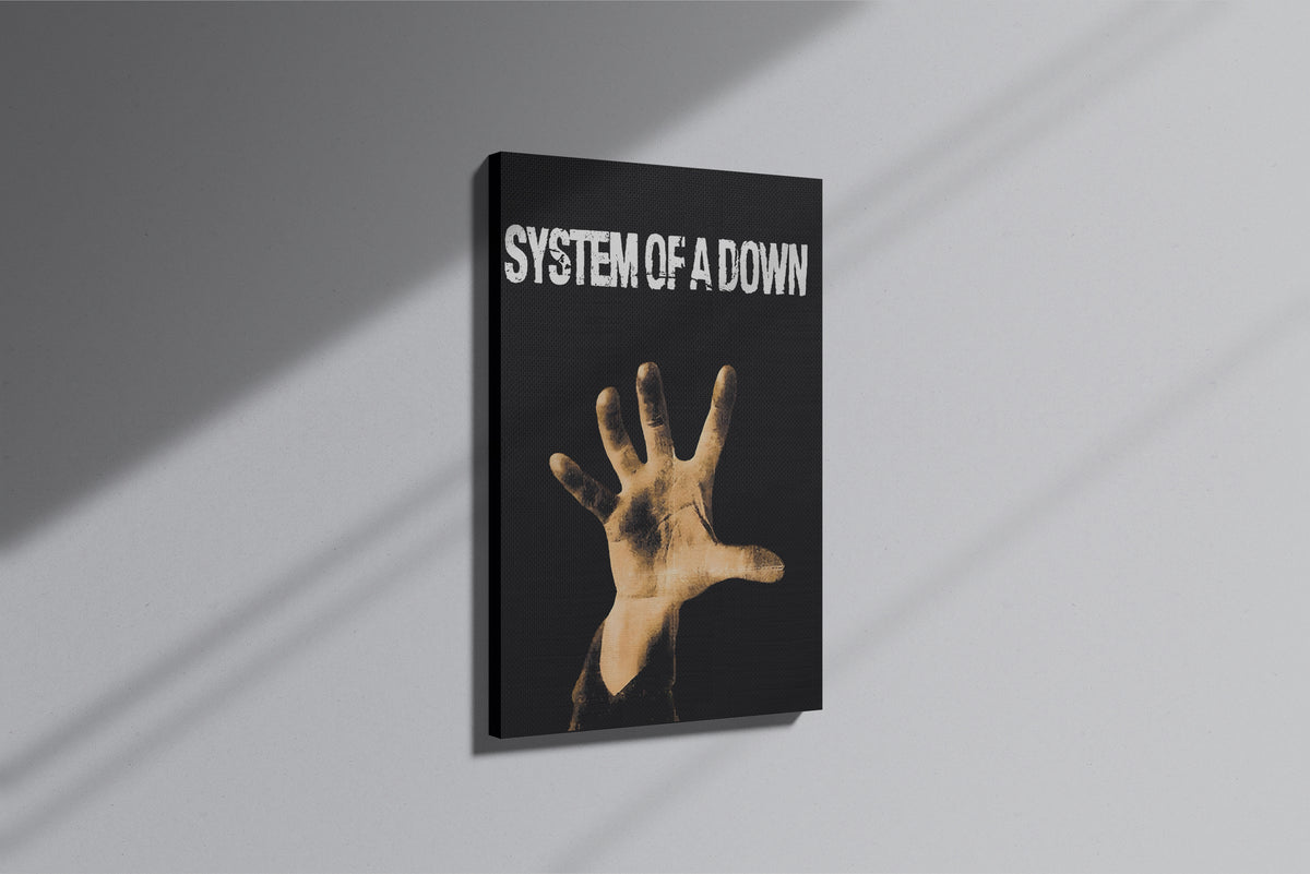 GeekCultcha System of a Down Hand Gesture Design Premium Canvas Painting